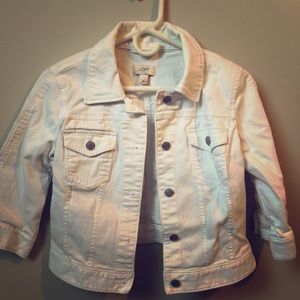 The Loft white jean jacket